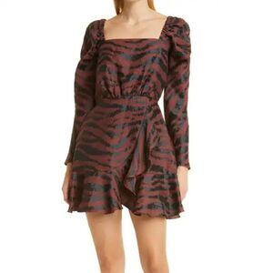 Ted Baker London Brodii Animal Print Long Sleeve Dress in Brown/Black TB 2, US 6